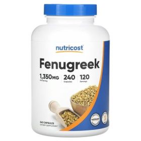 Nutricost Fenugreek Seed 1350mg, 240 Capsules, 120 Servings - Gluten Free & Non-GMO Supplement