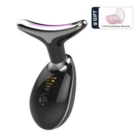 Face Massager Anti-Wrinkle Face Device 3 Modes 45¬∞C Neck Lifting Massagers LED High Frequency Beauty Instrumen EMS Face Massage for Women (Color: Black, Quantity: 1)